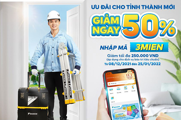 Dịch vụ bảo trì Daikin hiện diện tại tỉnh thành mới cùng ưu đãi hấp dẫn