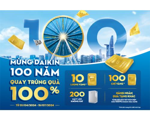 Mừng Daikin 100 Năm, Quay Tr&uacute;ng Qu&agrave; 100%