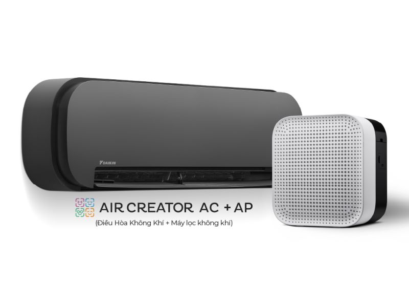 AIR CREATOR - Bộ đôi Điều Hòa 1.5HP (Đen) và Máy lọc không khí (Trắng) - Đen