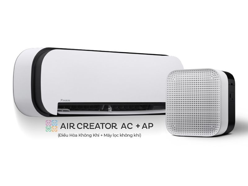 AIR CREATOR - Bộ đ&ocirc;i Điều H&ograve;a 1HP v&agrave; M&aacute;y lọc kh&ocirc;ng kh&iacute; (Trắng) - Trắng