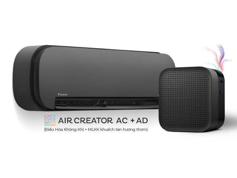 AIR CREATOR - Bộ đ&ocirc;i Điều H&ograve;a 1.5HP v&agrave; M&aacute;y lọc kh&ocirc;ng kh&iacute; khuếch t&aacute;n hương thơm (Đen) - Đen