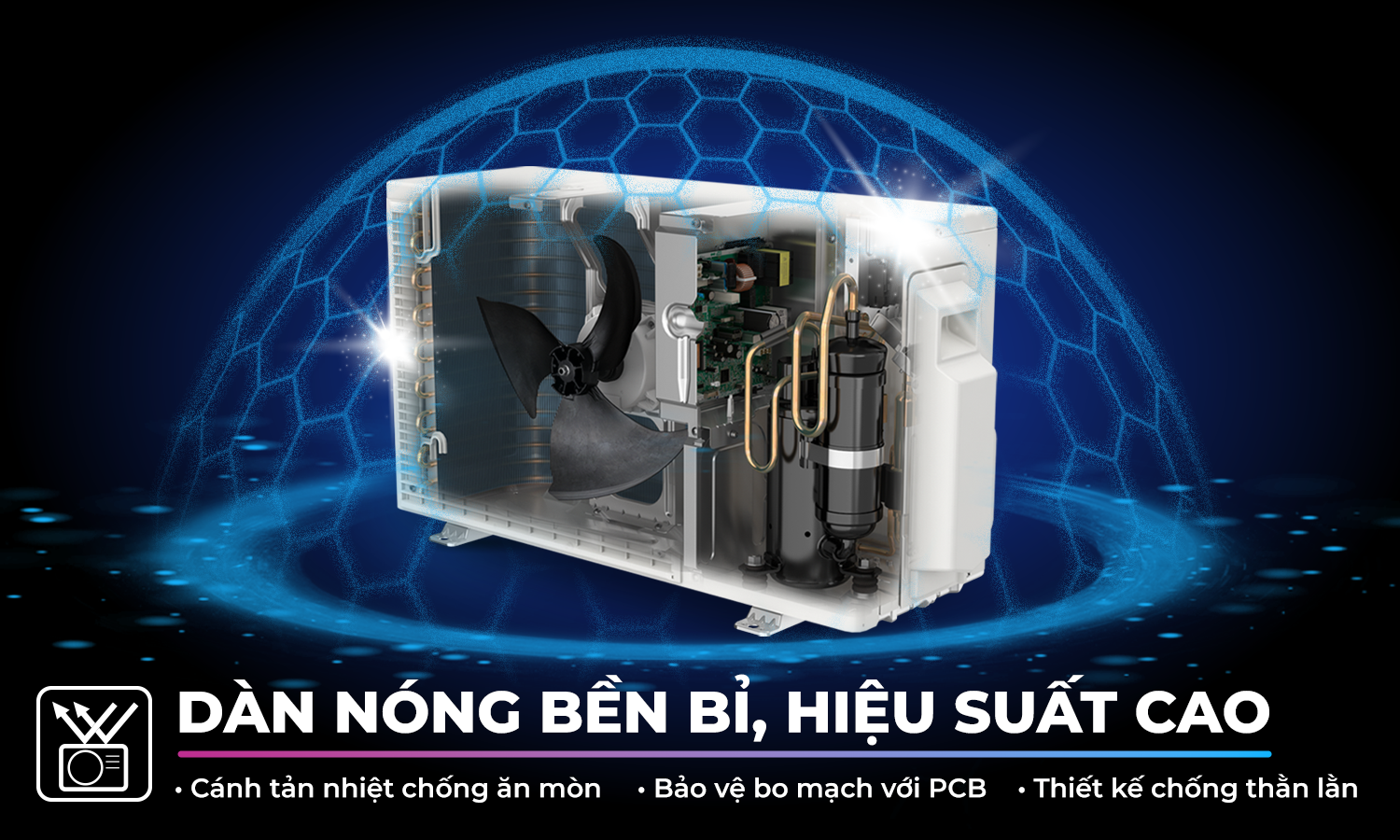Thiết kế vỏ d&agrave;n n&oacute;ng giảm khe hở ngăn chặn thằn lằn x&acirc;m nhập